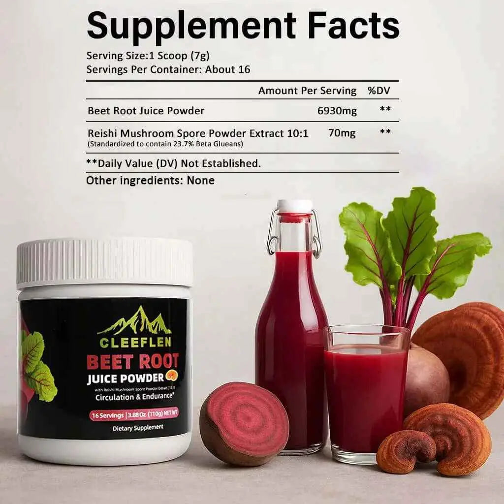 CLEEFLEN Organic Beetroot Powder Superfood Cleeflen