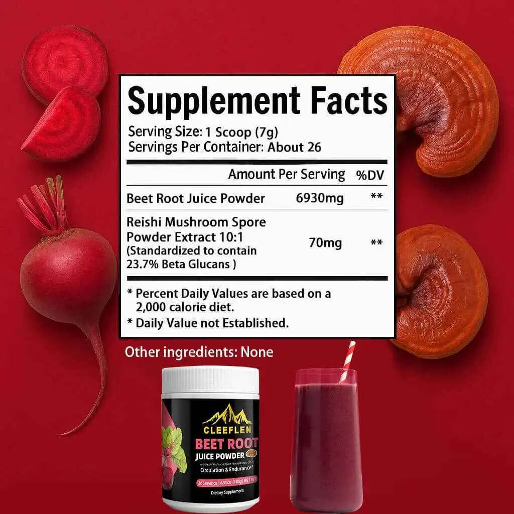 CLEEFLEN Organic Beetroot Powder Superfood Cleeflen